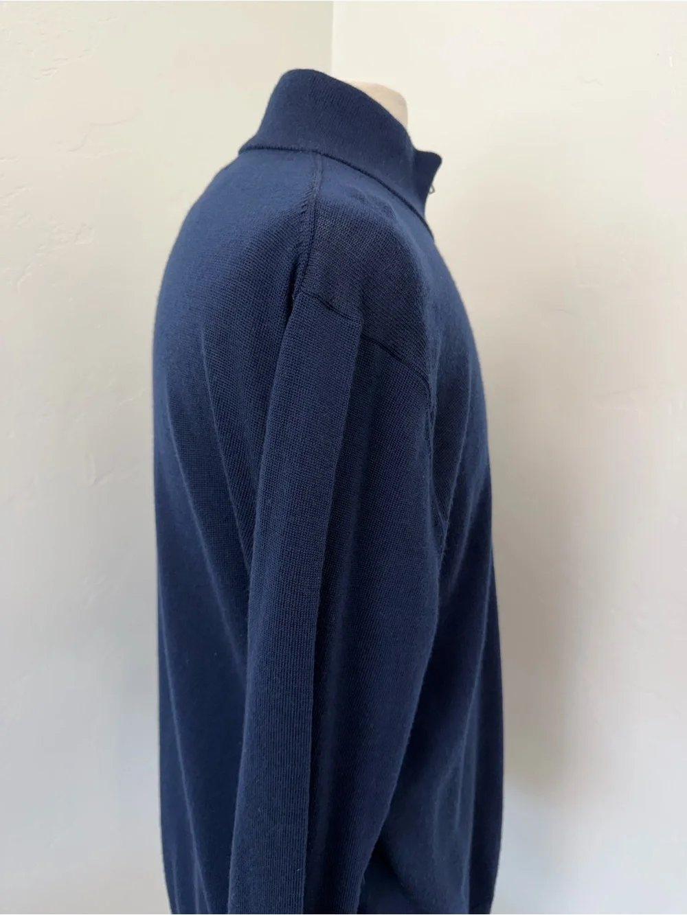 NWT Banana Republic Merino wool Men's Navy Quarter-Zip Sweater Size XL